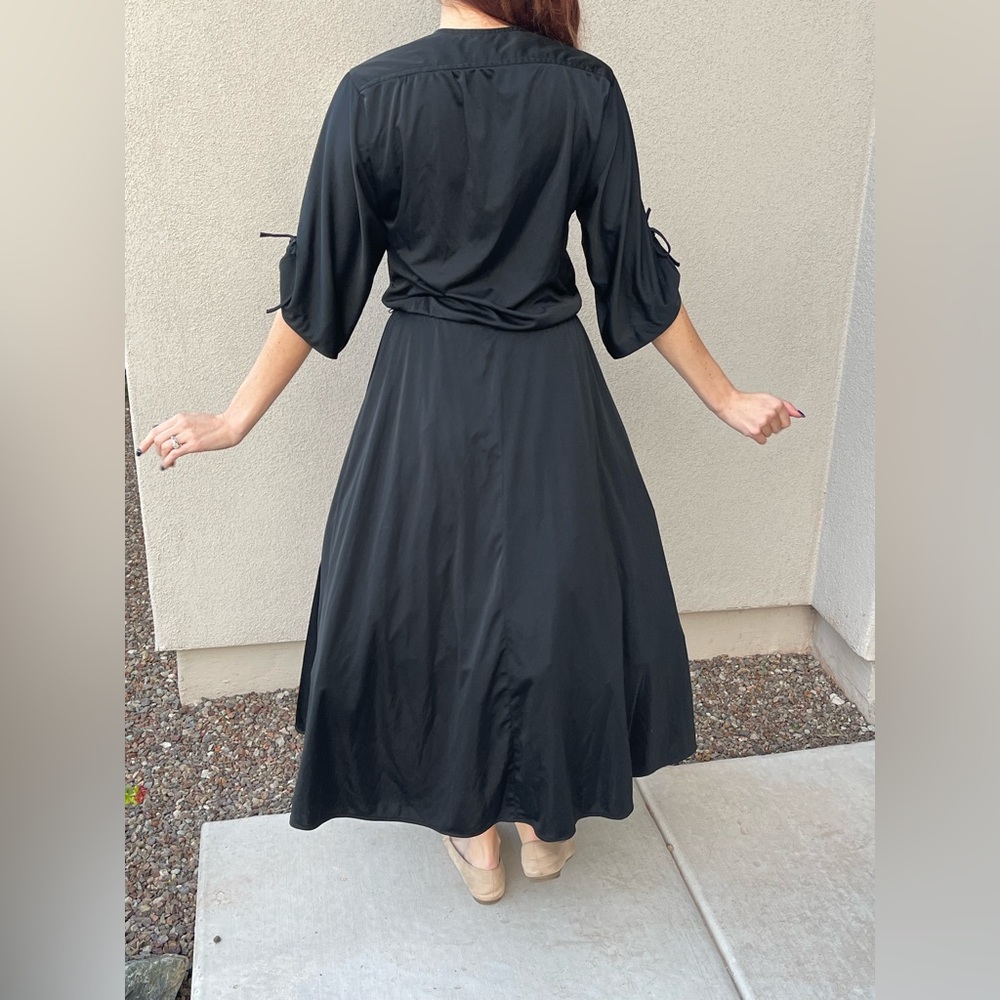 Vintage western retro bohemian black maxi dress - Picture 11 of 15